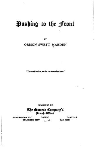 Cover of Pushing to the Front